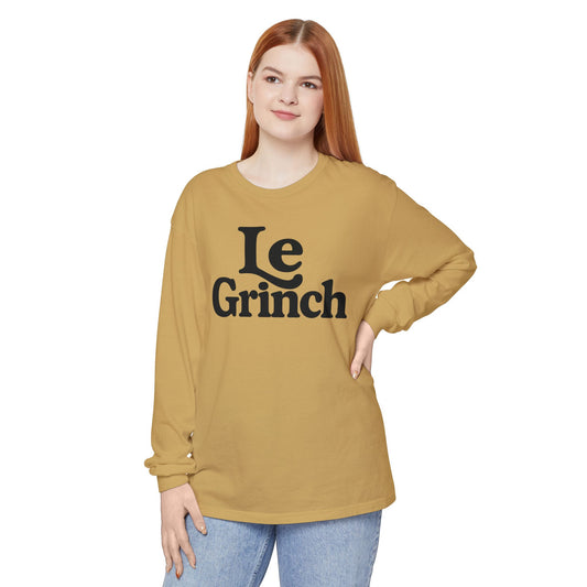 Le Grinch Long Sleeve T-Shirt | Typography Holiday Shirt, Comfort Colors