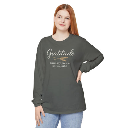 Gratitude Comfort Colors Long Sleeve T-Shirt