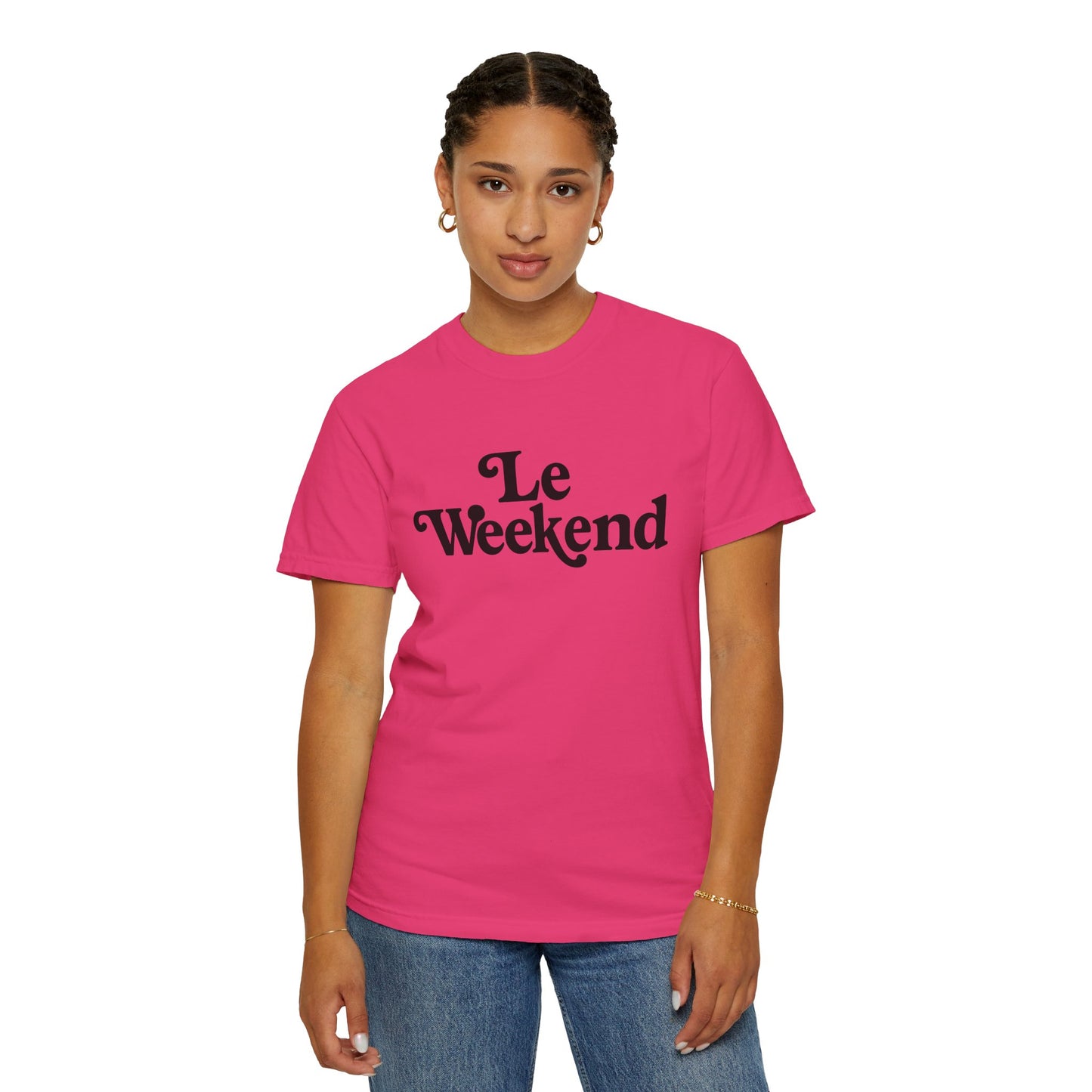 Le Weekend Comfort Colors T-Shirt, Weekend Vibes Tee, Unisex Garment-Dyed Shirt, Bright and Colorful Top, Comfy Weekend Apparel