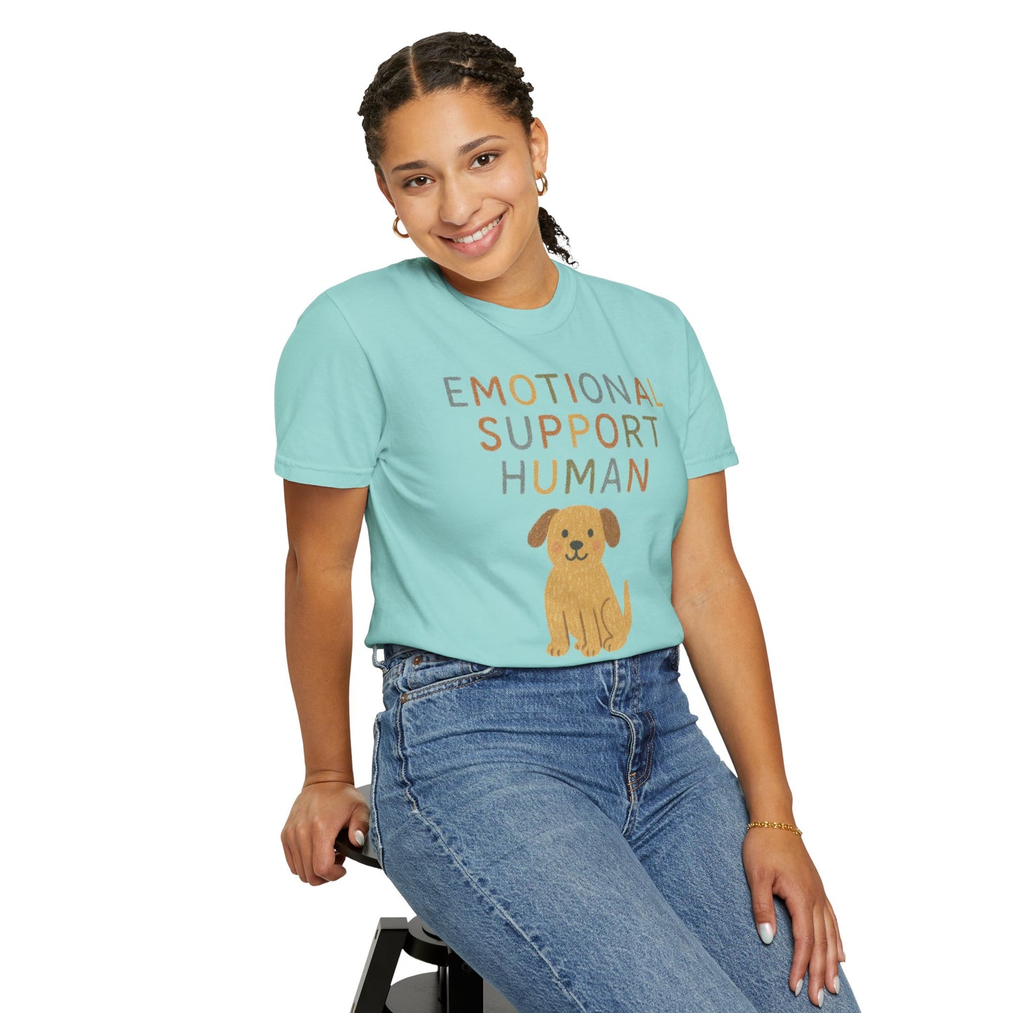 Emotional Support Human dog illustration T-Shirt | Cute Pet Lover Tee Comfort Colors T-shirt