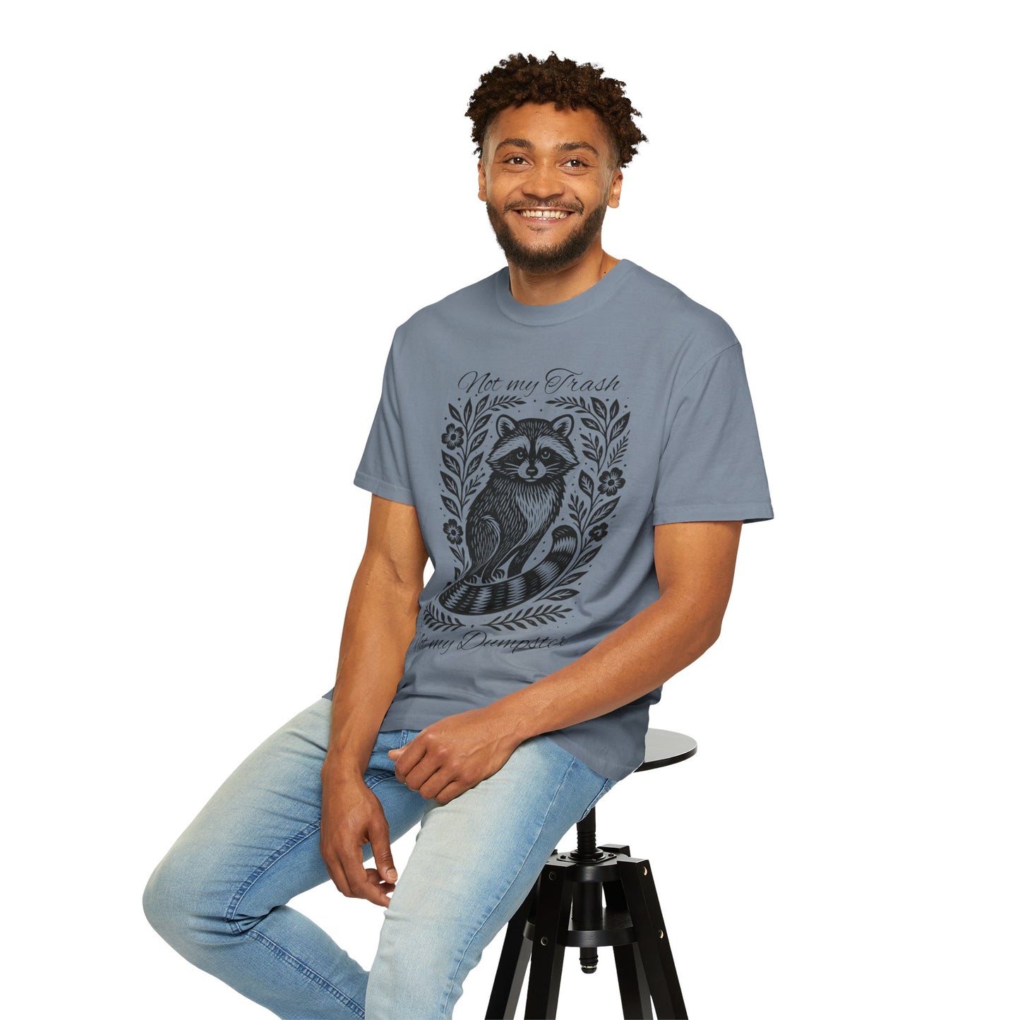 Woodcut Raccoon Illustration T-Shirt | Forest Animal Tee, Wildlife lover Comfort Colors T-shirt, Not my Trash Funny shirt