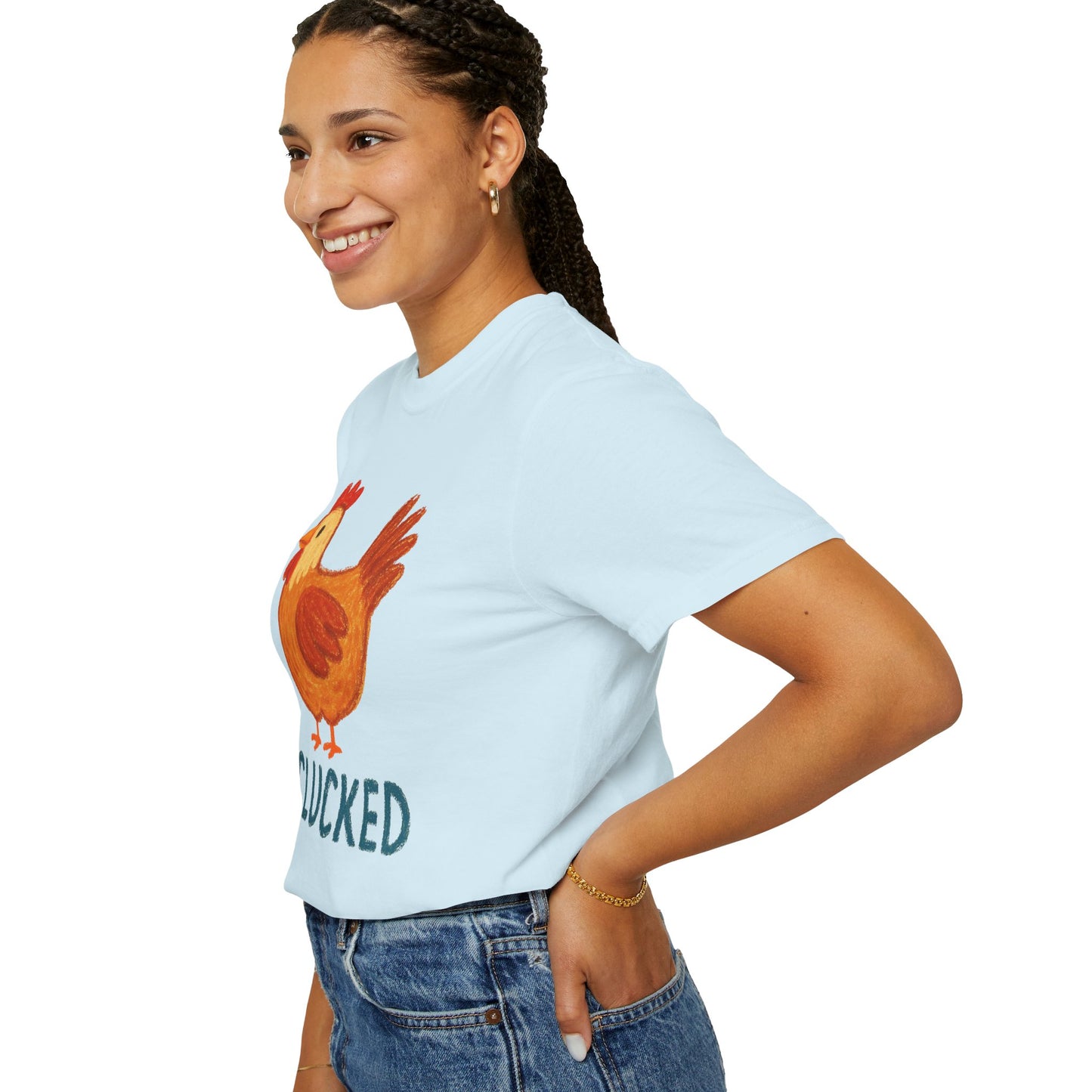 Clucked Funny Chicken Lover Comfort Colors T-Shirt, Chicken Graphic Tee, Unisex Tee, Garment-Dyed Shirt, Chicken Mom Gift, Animal Lover