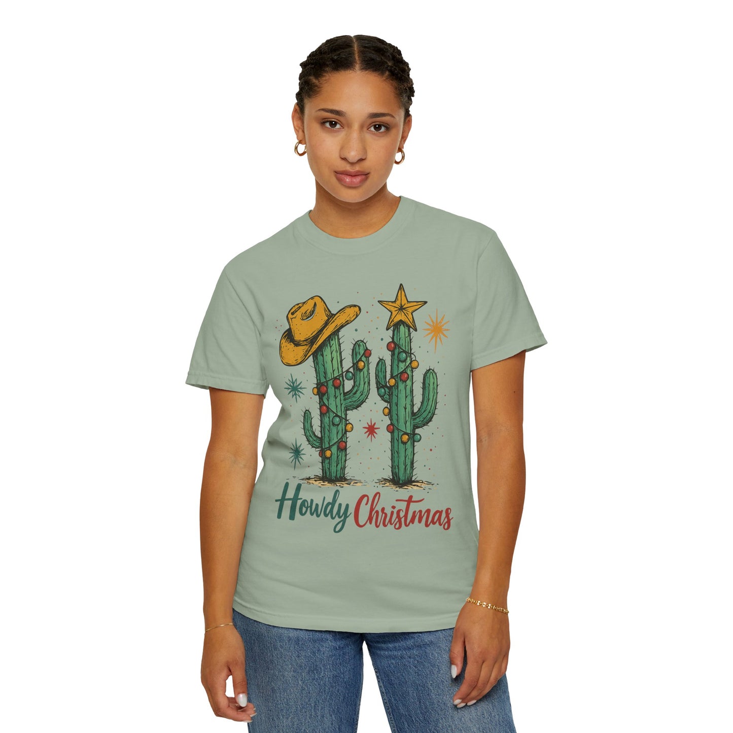 Unisex Garment-Dyed T-shirt, Western Comfort Colors tshirt, Howdy Christmas