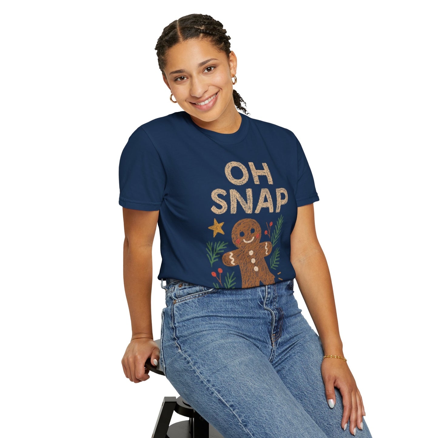 Oh Snap Gingerbread T-Shirt, Comfort Colors Tee, Christmas Shirt, Funny Holiday Top, Unisex Garment-Dyed Shirt