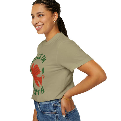 Peace On Earth Dove T-Shirt | Christmas holiday bird typography, Comfort Colors t-shirt