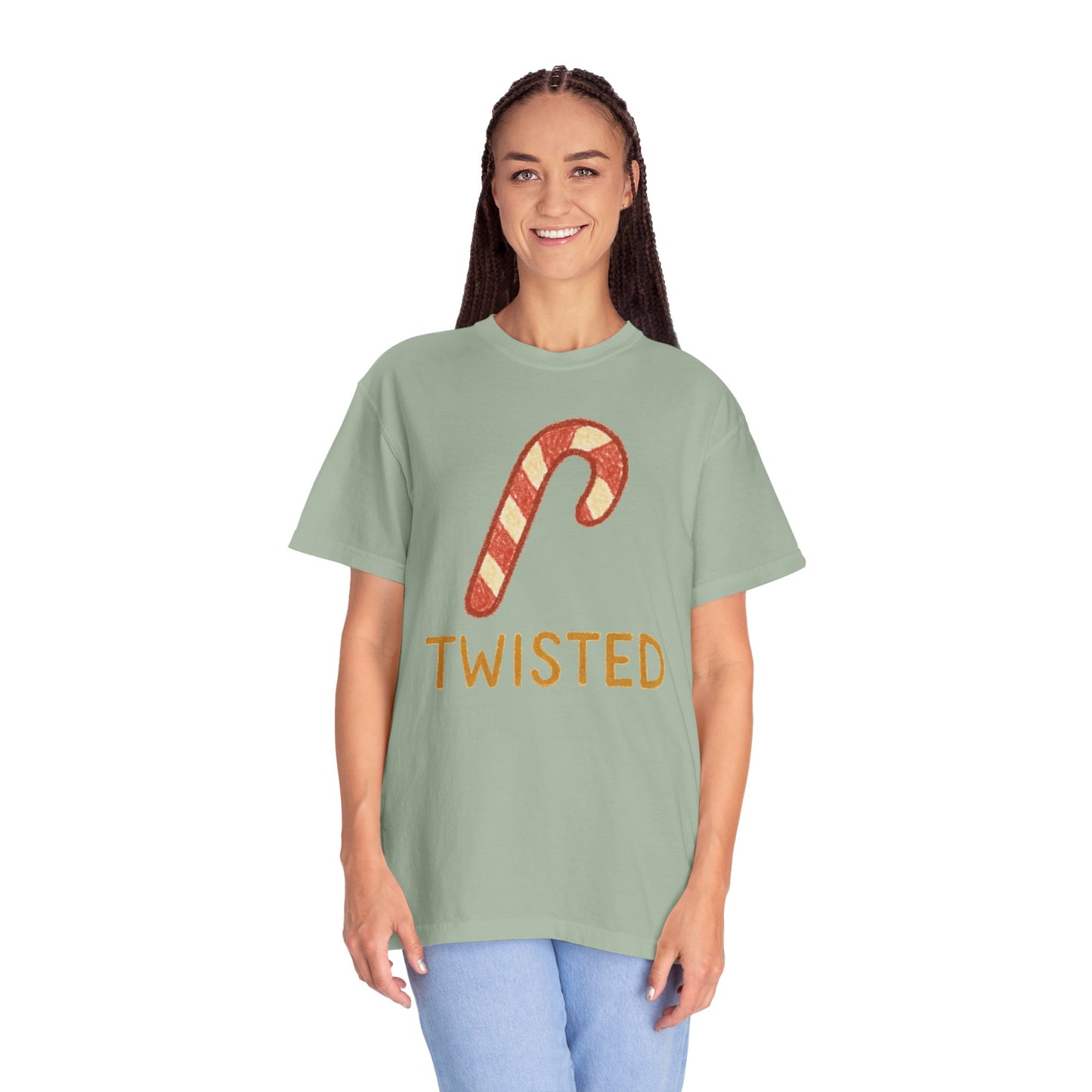 Candy Cane Twist T-shirt | Christmas Comfort Colors garment-dyed T-shirt