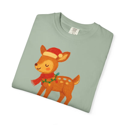 Oh Deer, Christmas is Here Comfort Colors T-shirt - Holiday Season Apparel, Festive Reindeer Tee, Winter Celebration Shirt, Christmas Gift
