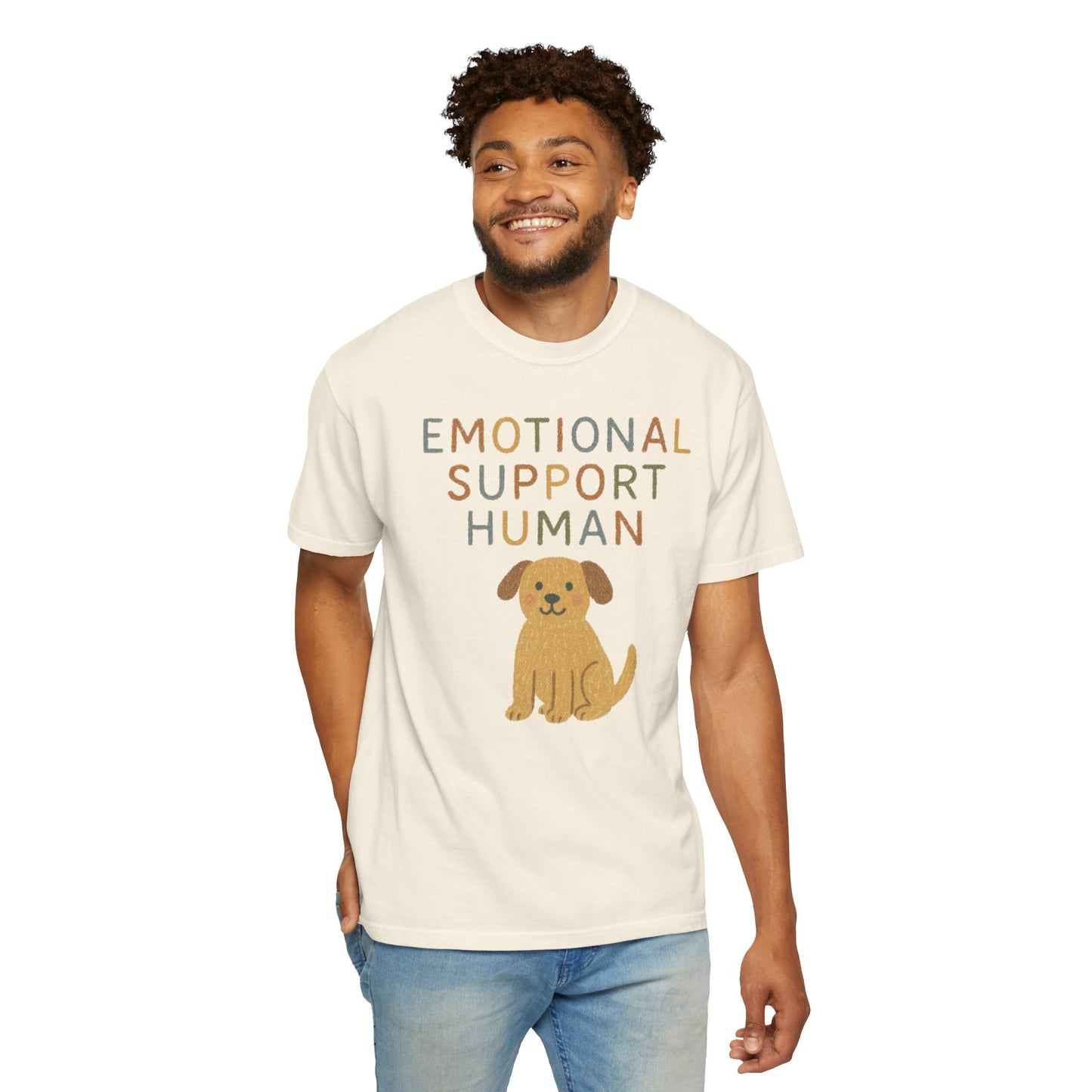Emotional Support Human dog illustration T-Shirt | Cute Pet Lover Tee Comfort Colors T-shirt