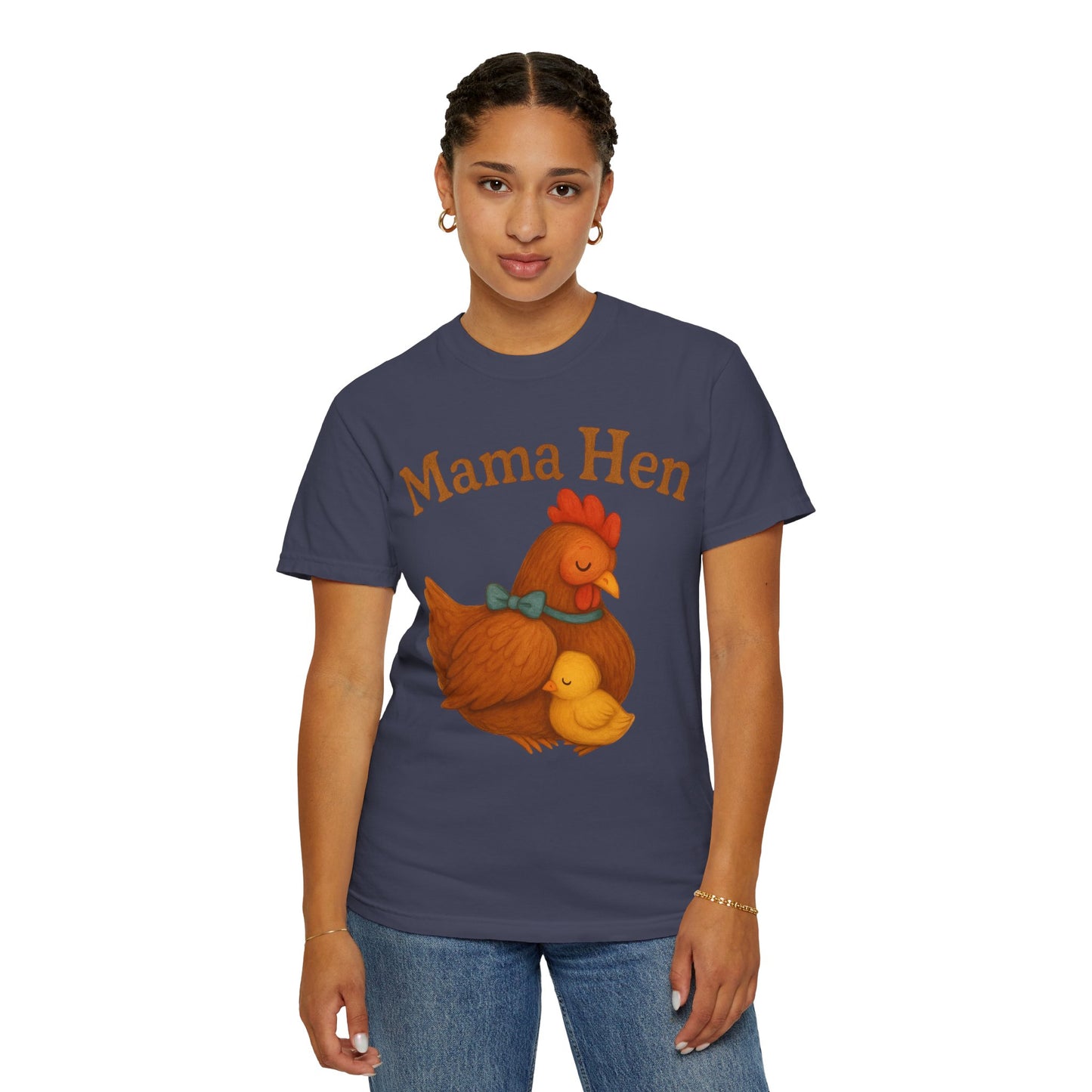 Mama Hen Comfort Colors T-Shirt, Chicken Lover Farm Tee - Unisex Garment-Dyed Shirt, Graphic Hen Tee, Funny Animal Tee, Farm Life Shirt,