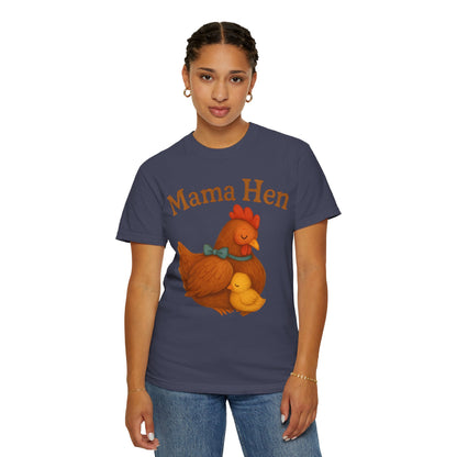 Mama Hen Comfort Colors T-Shirt, Chicken Lover Farm Tee - Unisex Garment-Dyed Shirt, Graphic Hen Tee, Funny Animal Tee, Farm Life Shirt,