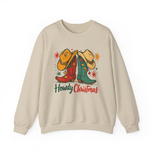 Christmas Cowboy Sweatshirt — “Howdy Christmas” Western Holiday Crewneck