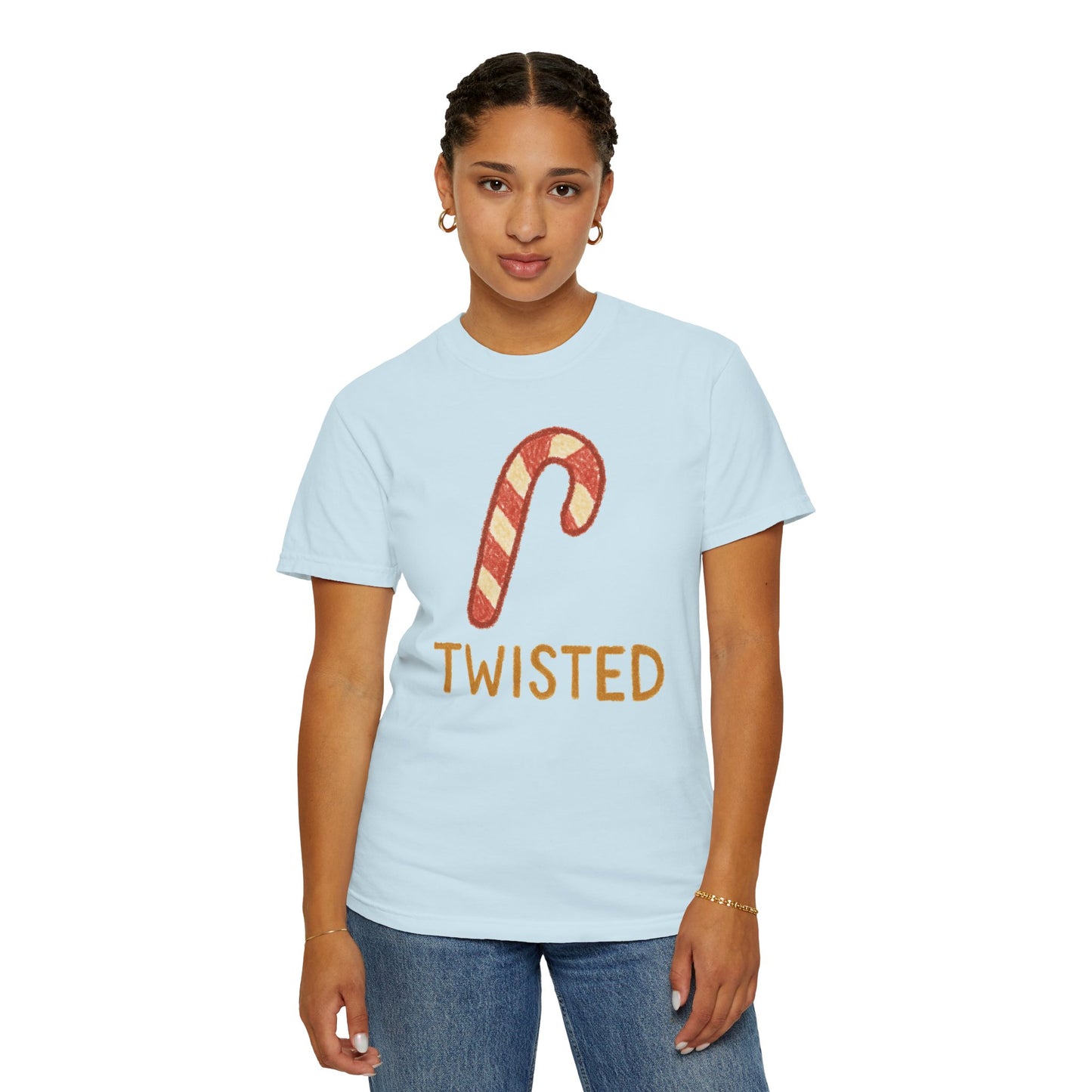Candy Cane Twist T-shirt | Christmas Comfort Colors garment-dyed T-shirt