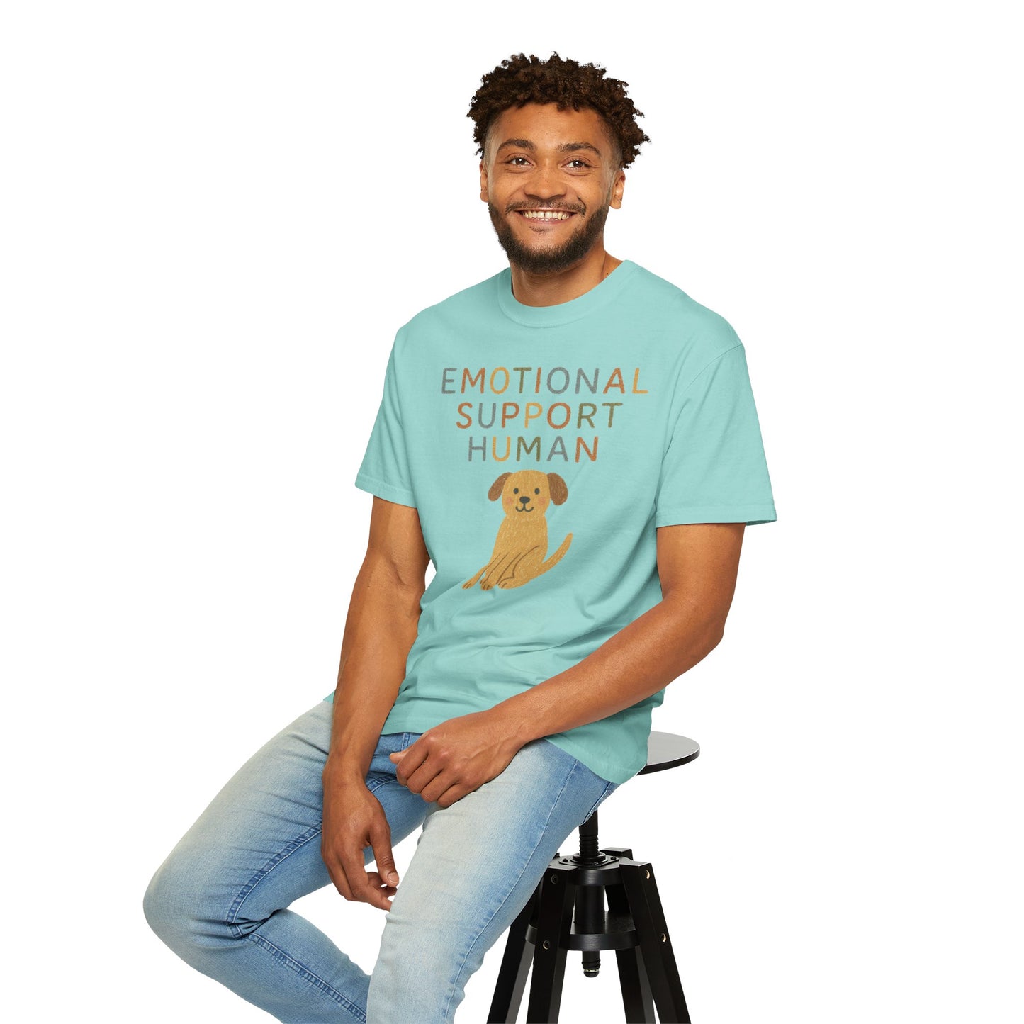 Emotional Support Human dog illustration T-Shirt | Cute Pet Lover Tee Comfort Colors T-shirt