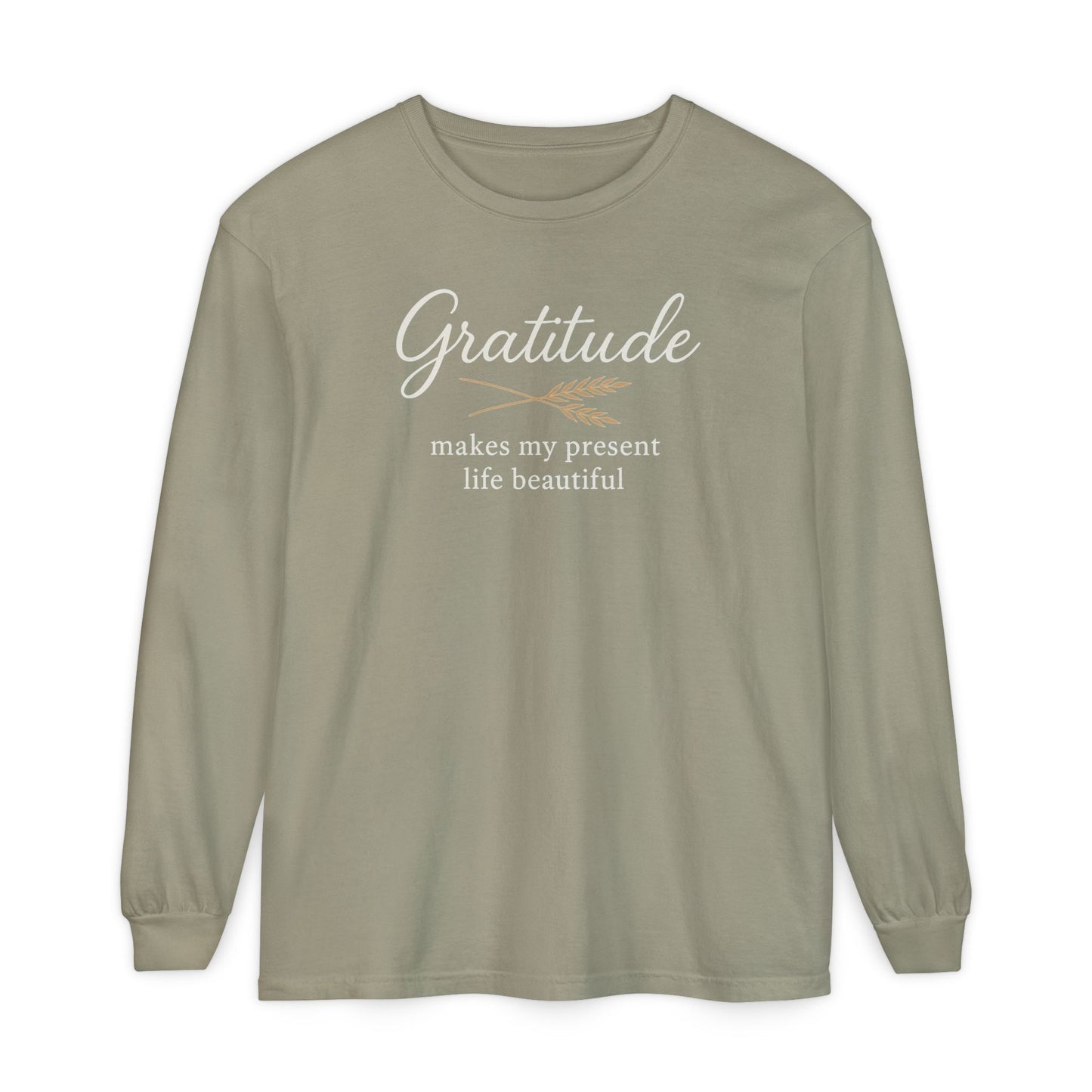 Gratitude Comfort Colors Long Sleeve T-Shirt