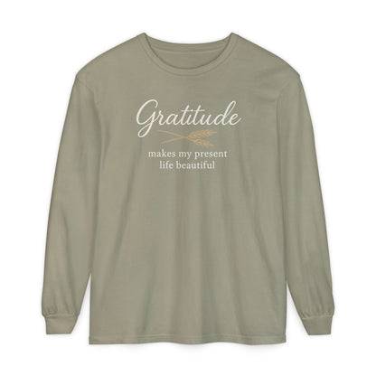 Gratitude Comfort Colors Long Sleeve T-Shirt