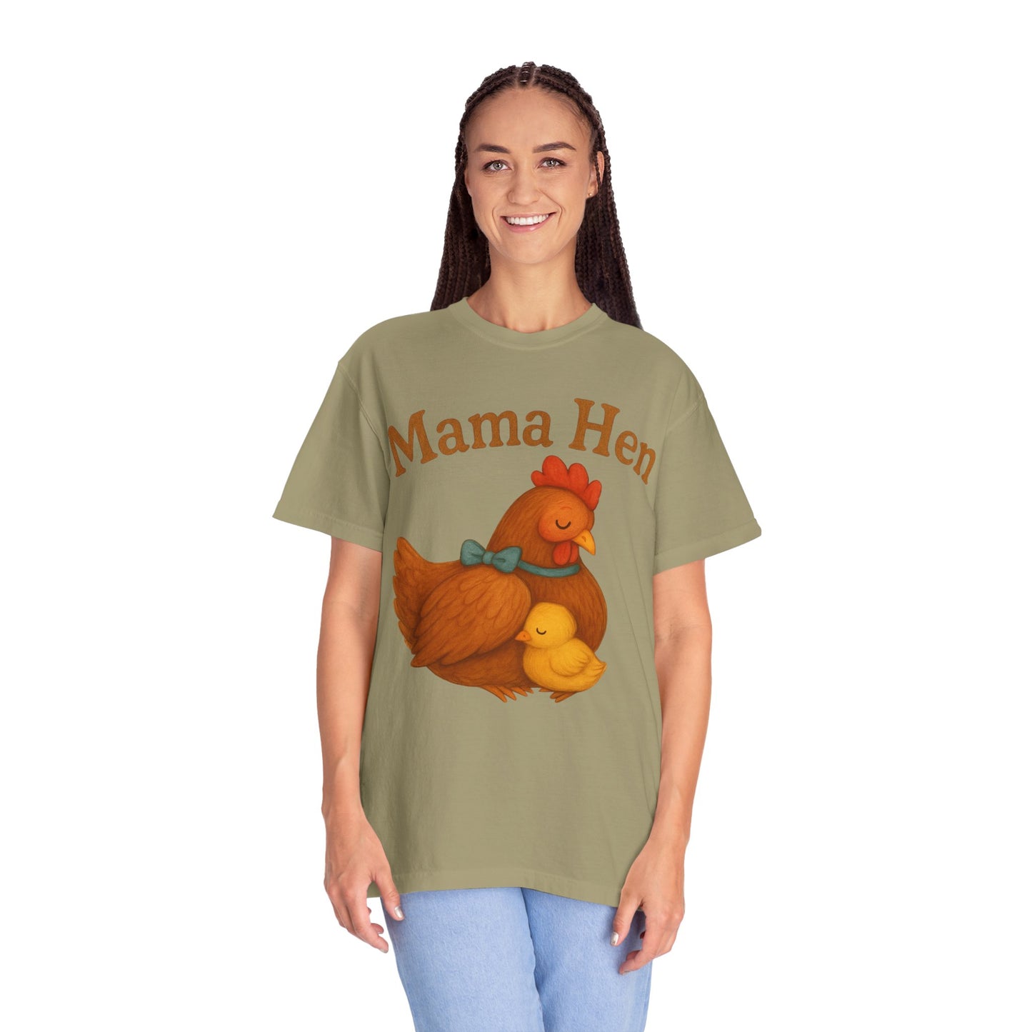 Mama Hen Comfort Colors T-Shirt, Chicken Lover Farm Tee - Unisex Garment-Dyed Shirt, Graphic Hen Tee, Funny Animal Tee, Farm Life Shirt,