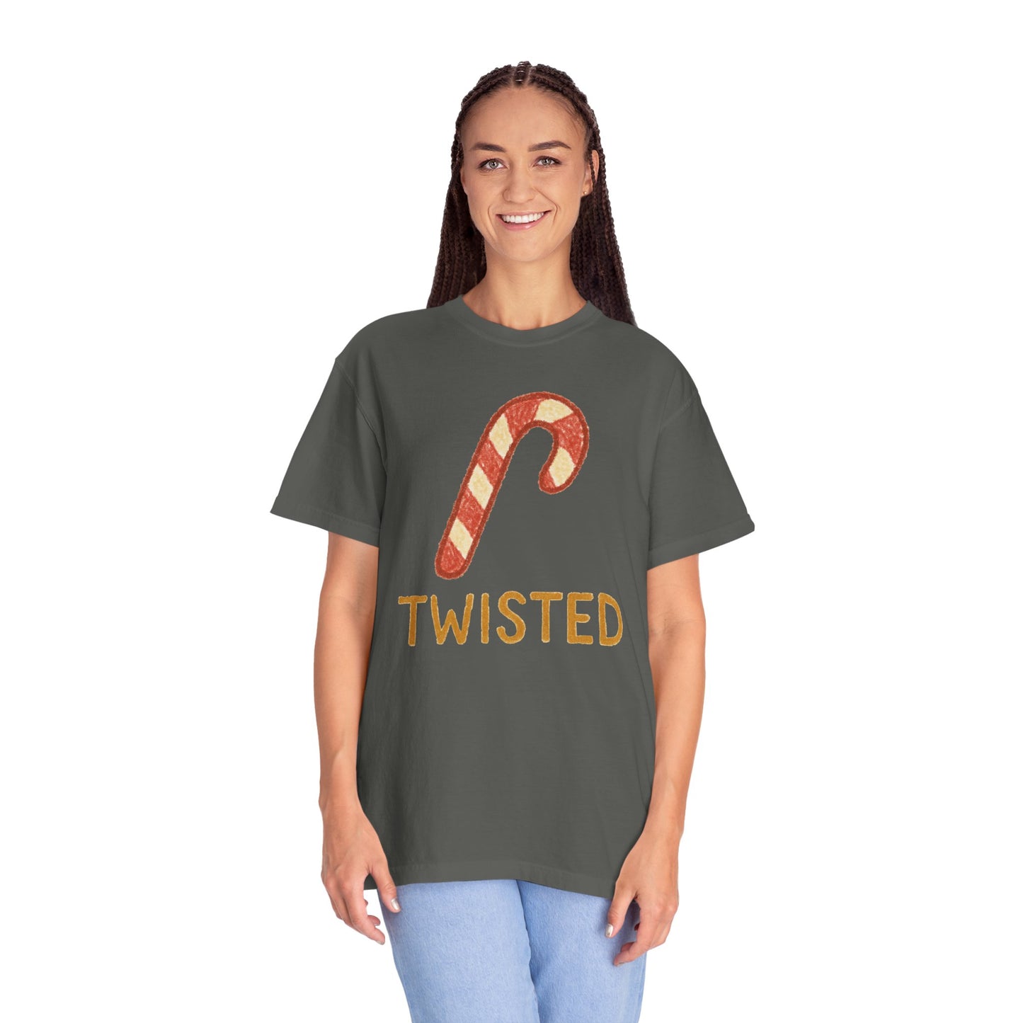 Candy Cane Twist T-shirt | Christmas Comfort Colors garment-dyed T-shirt