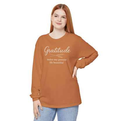 Gratitude Comfort Colors Long Sleeve T-Shirt