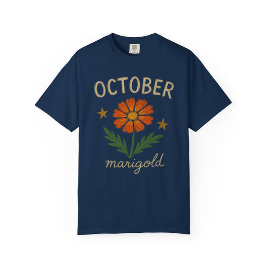 October Birth flower Comfort Colors T-shirt