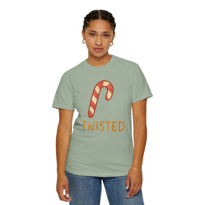 Candy Cane Twist T-shirt | Christmas Comfort Colors garment-dyed T-shirt