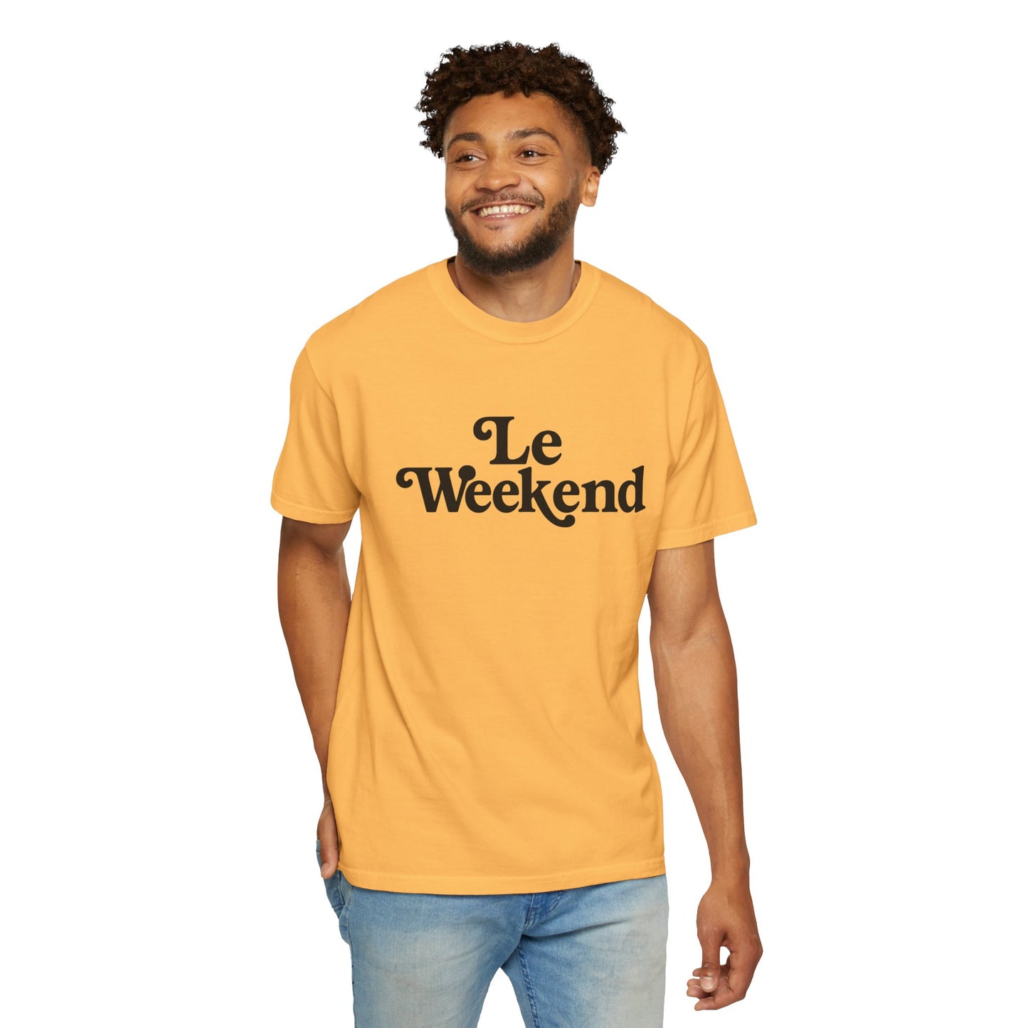 Le Weekend Comfort Colors T-Shirt, Weekend Vibes Tee, Unisex Garment-Dyed Shirt, Bright and Colorful Top, Comfy Weekend Apparel