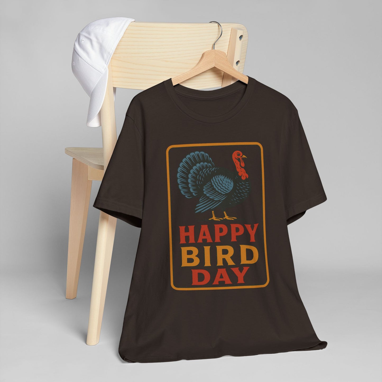 Happy Bird Day Turkey T-Shirt | Thanksgiving Turkey Graphic Tee