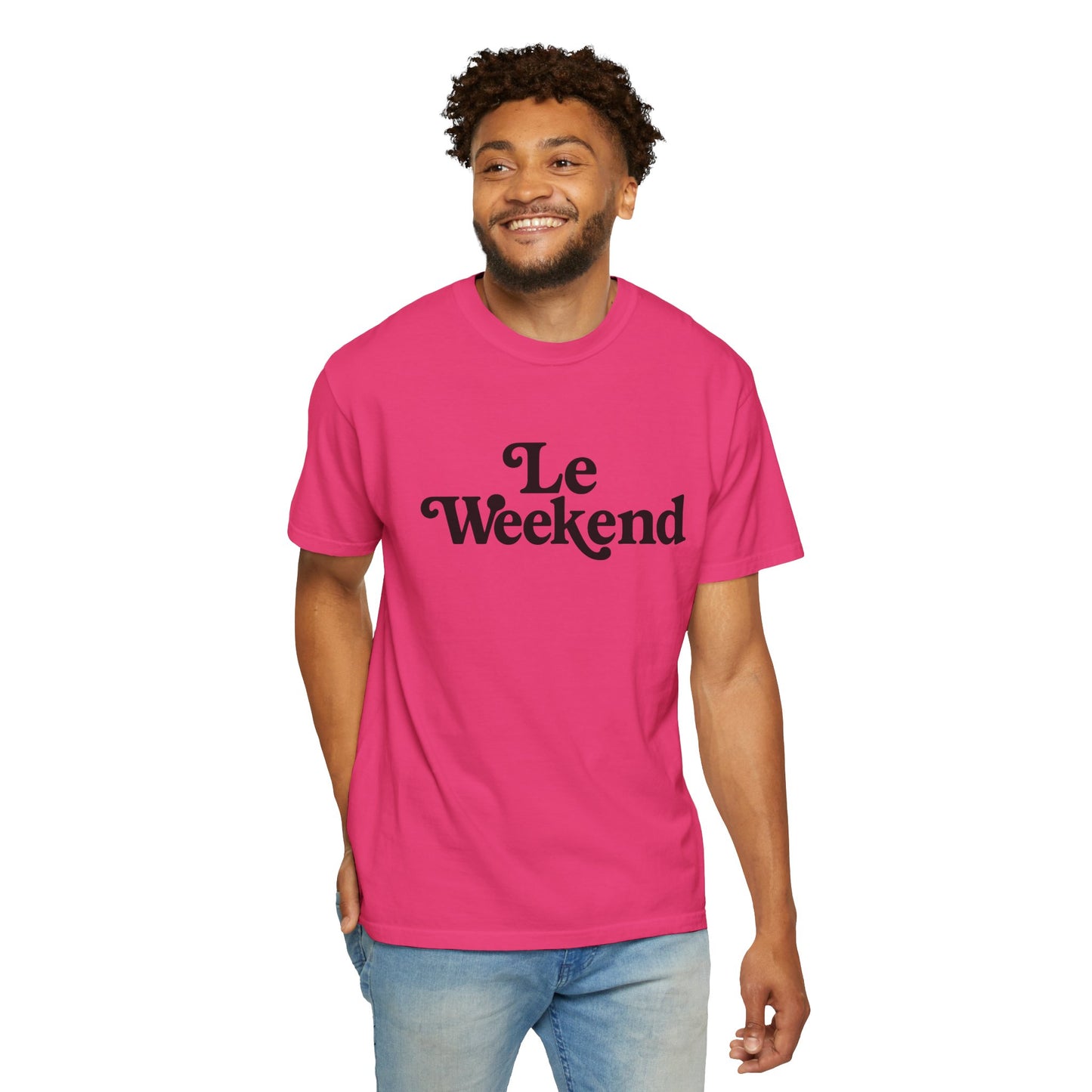 Le Weekend Comfort Colors T-Shirt, Weekend Vibes Tee, Unisex Garment-Dyed Shirt, Bright and Colorful Top, Comfy Weekend Apparel