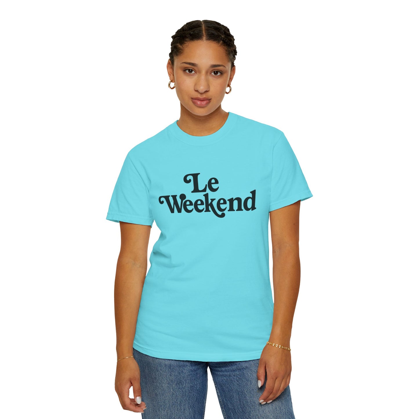 Le Weekend Comfort Colors T-Shirt, Weekend Vibes Tee, Unisex Garment-Dyed Shirt, Bright and Colorful Top, Comfy Weekend Apparel