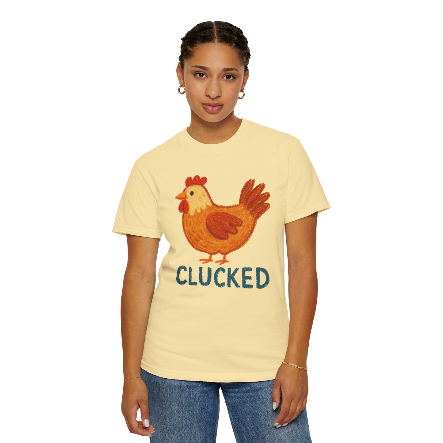 Clucked Funny Chicken Lover Comfort Colors T-Shirt, Chicken Graphic Tee, Unisex Tee, Garment-Dyed Shirt, Chicken Mom Gift, Animal Lover