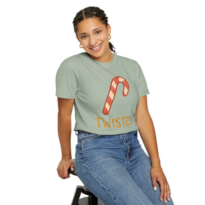 Candy Cane Twist T-shirt | Christmas Comfort Colors garment-dyed T-shirt