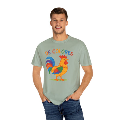 De Colores Comfort Colors Rooster T-shirt, Colorful Unisex Tee, Vibrant Rooster Shirt, Rainbow Chicken Top, Chicken Lover Gift