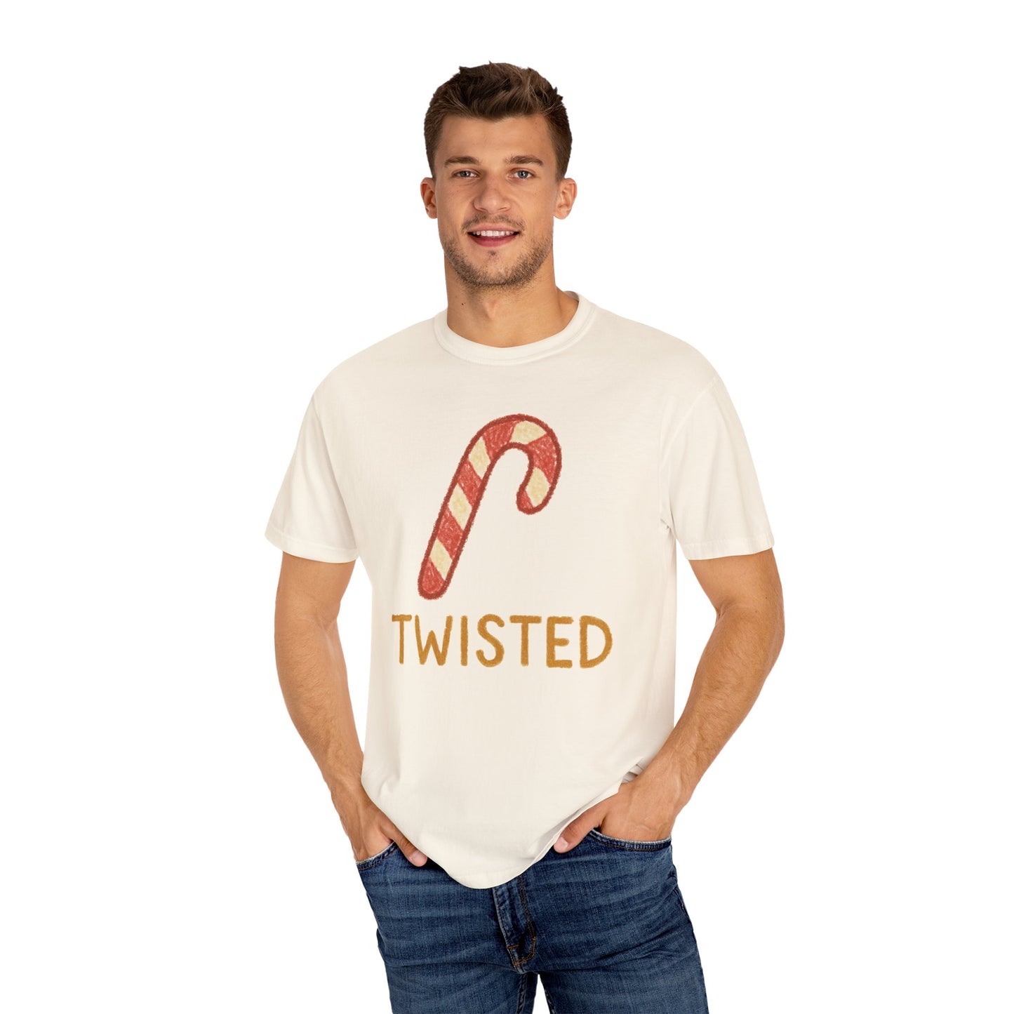 Candy Cane Twist T-shirt | Christmas Comfort Colors garment-dyed T-shirt