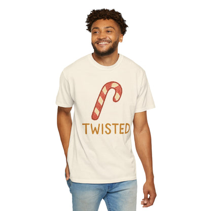 Candy Cane Twist T-shirt | Christmas Comfort Colors garment-dyed T-shirt
