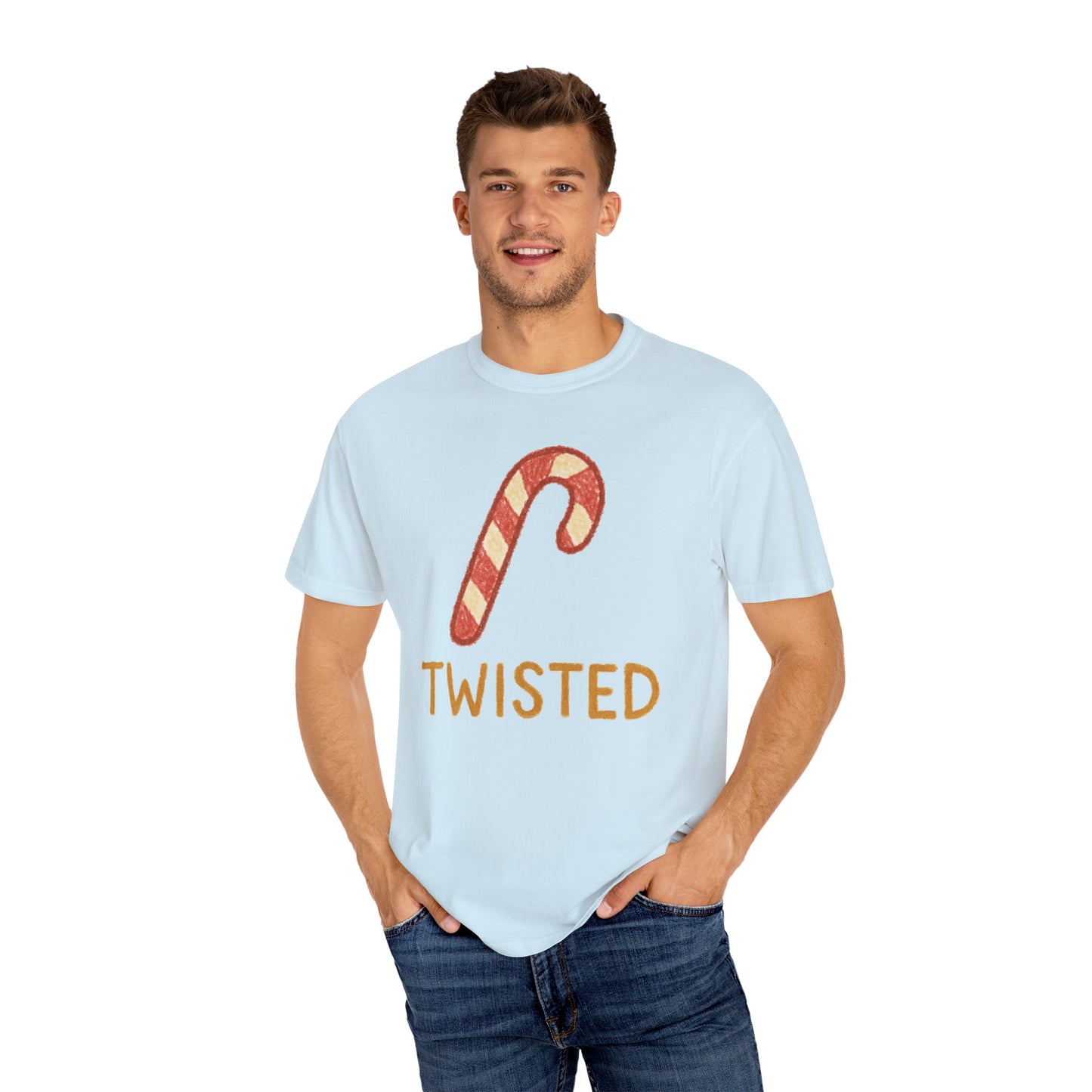 Candy Cane Twist T-shirt | Christmas Comfort Colors garment-dyed T-shirt