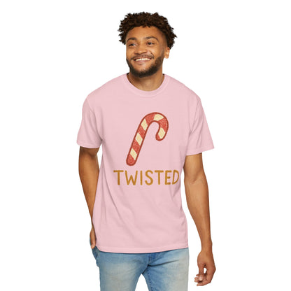 Candy Cane Twist T-shirt | Christmas Comfort Colors garment-dyed T-shirt