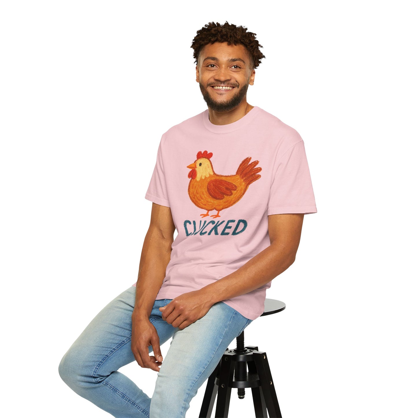 Clucked Funny Chicken Lover Comfort Colors T-Shirt, Chicken Graphic Tee, Unisex Tee, Garment-Dyed Shirt, Chicken Mom Gift, Animal Lover