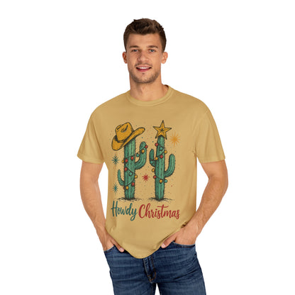 Unisex Garment-Dyed T-shirt, Western Comfort Colors tshirt, Howdy Christmas