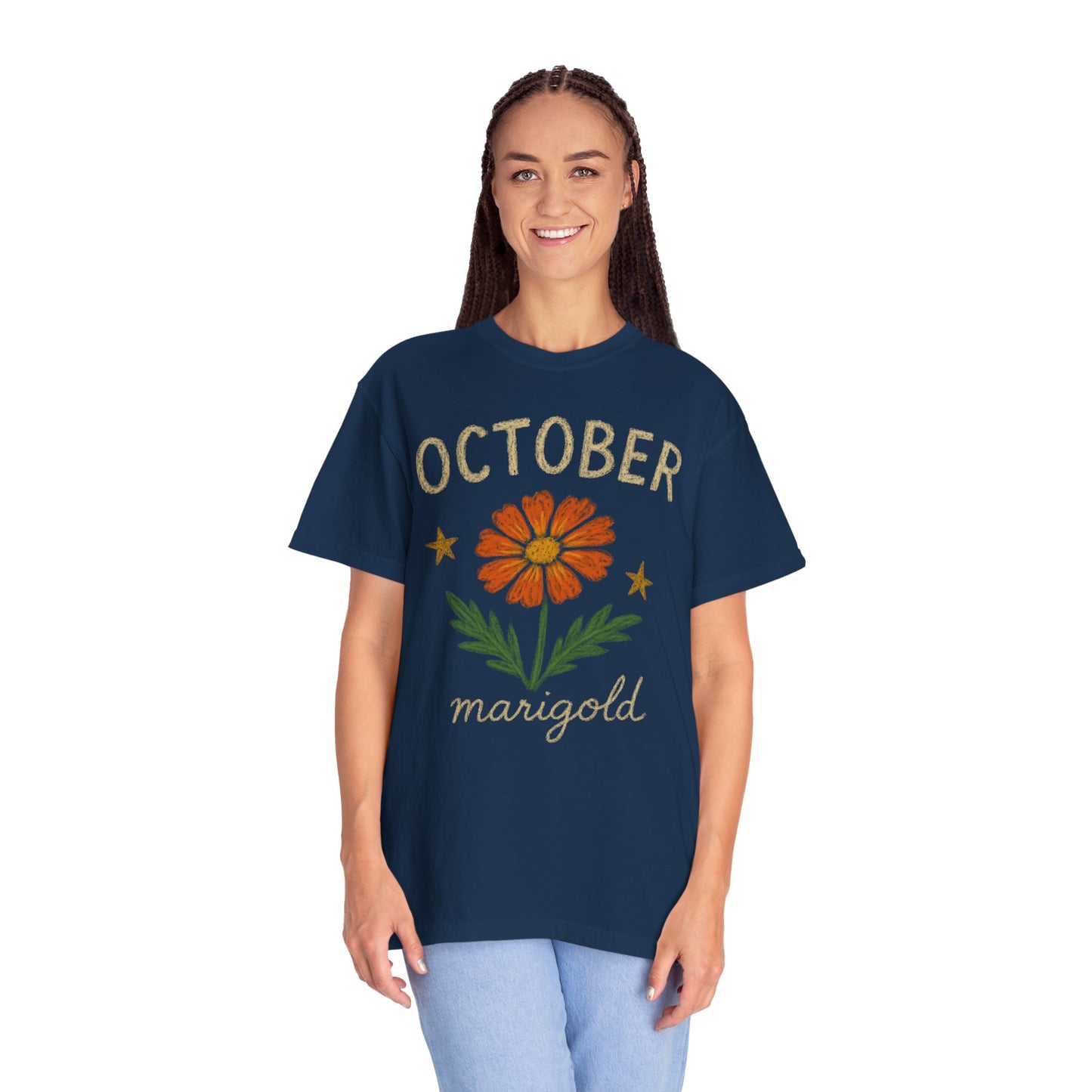 October Birth flower Comfort Colors T-shirt