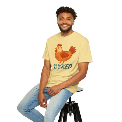 Clucked Funny Chicken Lover Comfort Colors T-Shirt, Chicken Graphic Tee, Unisex Tee, Garment-Dyed Shirt, Chicken Mom Gift, Animal Lover