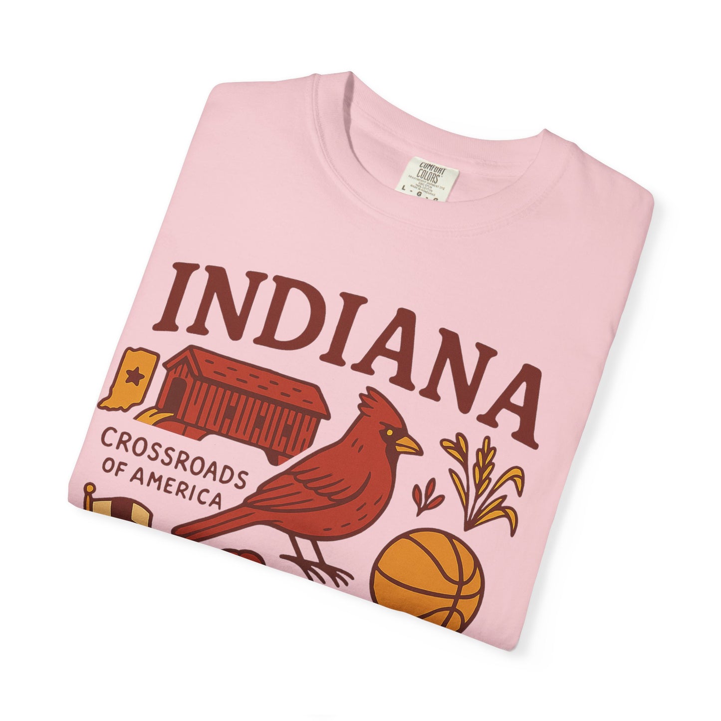 Indiana state symbols Cardinal & Hoosier Icons T-Shirt | Crossroads of America design Comfort Colors
