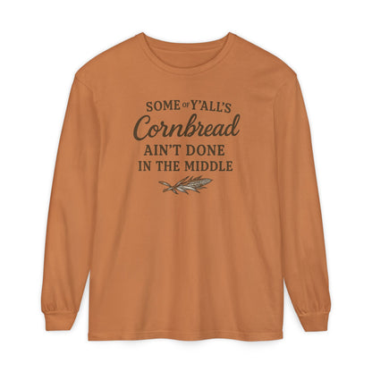 Cornbread Lovers Long Sleeve Tee, Funny Gift for Foodies, Cozy Casual Style, Perfect for Thanksgiving or BBQ, Southern humor