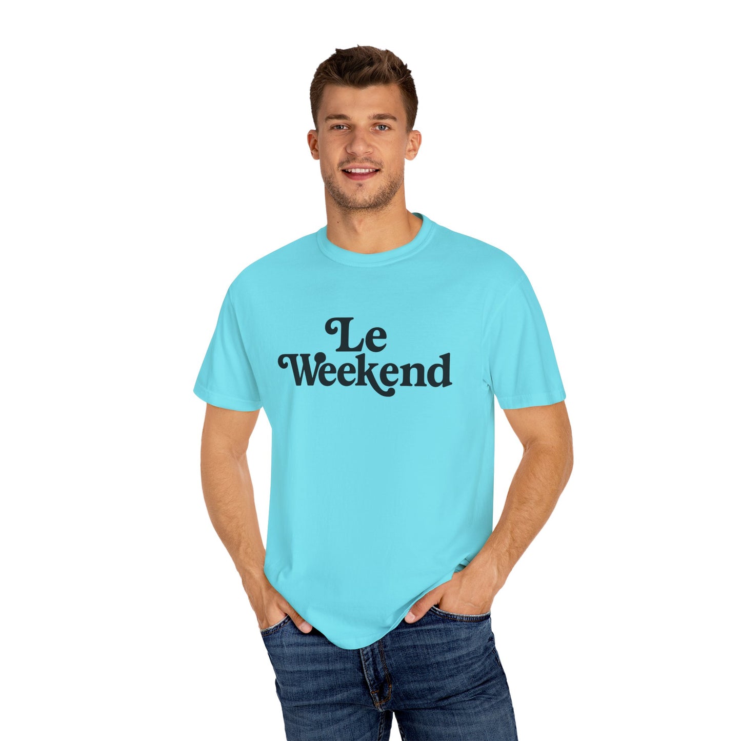 Le Weekend Comfort Colors T-Shirt, Weekend Vibes Tee, Unisex Garment-Dyed Shirt, Bright and Colorful Top, Comfy Weekend Apparel