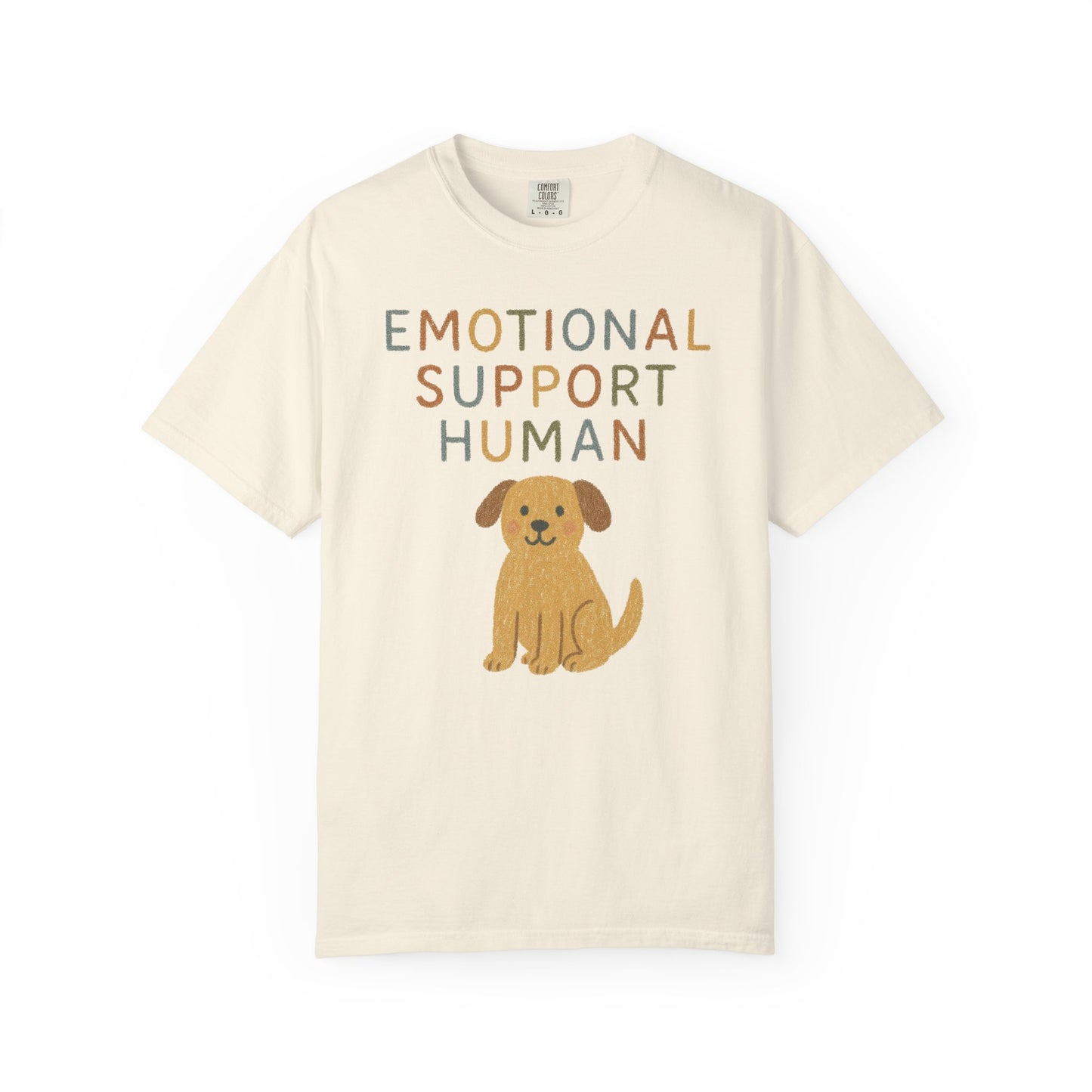 Emotional Support Human dog illustration T-Shirt | Cute Pet Lover Tee Comfort Colors T-shirt