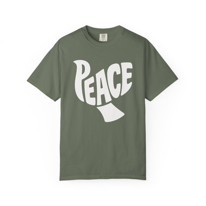 Dove Peace Comfort Colors Tee, Unisex Shirt for Dove Lovers, Peaceful Vibes Tee, Unique Gift for Peace Enthusiasts, Casual Dove Graphic Tee,