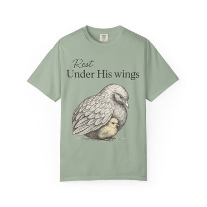 Under His Wings, Faith Comfort Colors T-shirt