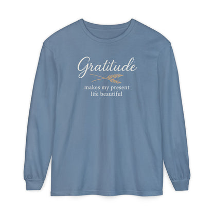 Gratitude Comfort Colors Long Sleeve T-Shirt