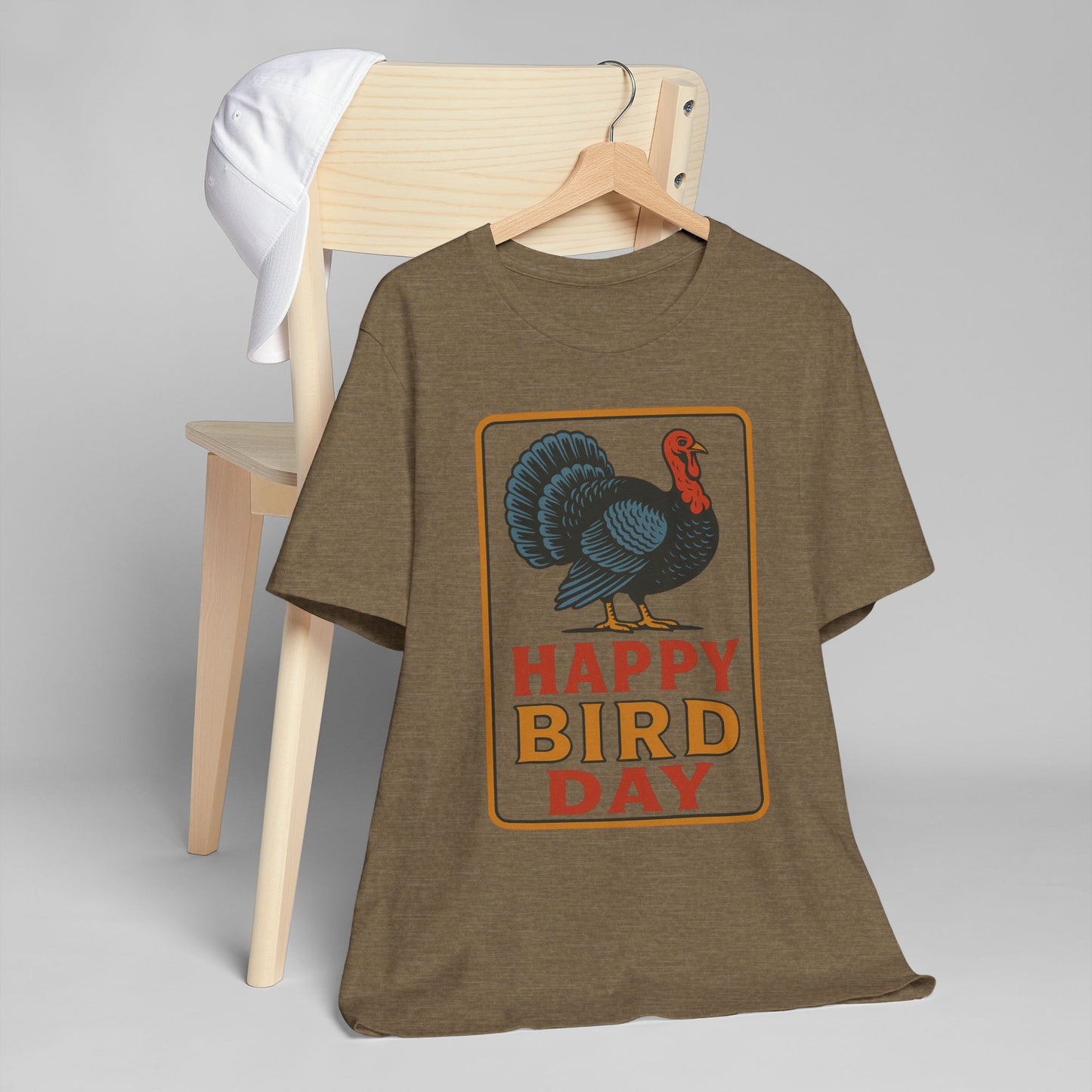 Happy Bird Day Turkey T-Shirt | Thanksgiving Turkey Graphic Tee