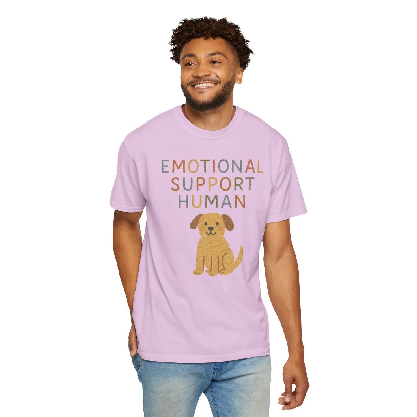 Emotional Support Human dog illustration T-Shirt | Cute Pet Lover Tee Comfort Colors T-shirt