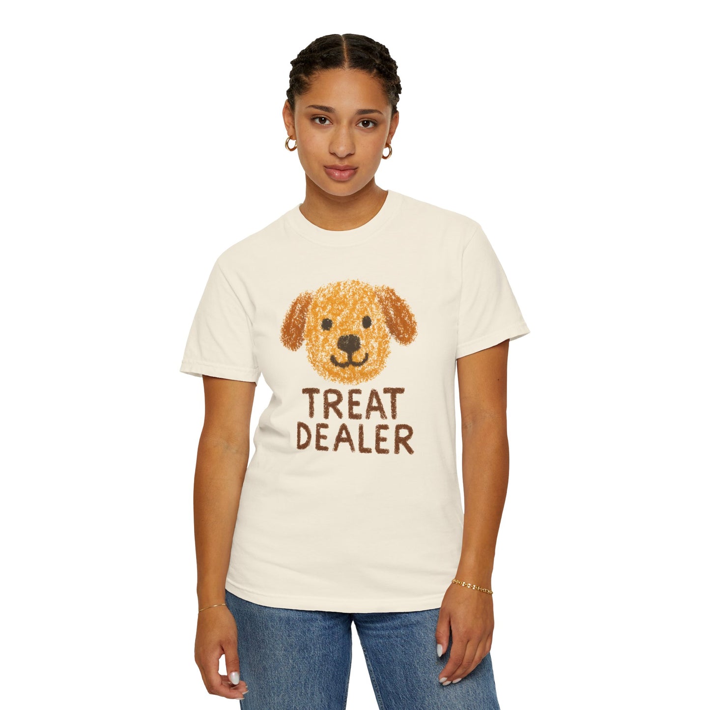 Dog Face "Treat Dealer" T-Shirt | Cute Puppy Illustration Comfort Colors T-shirt