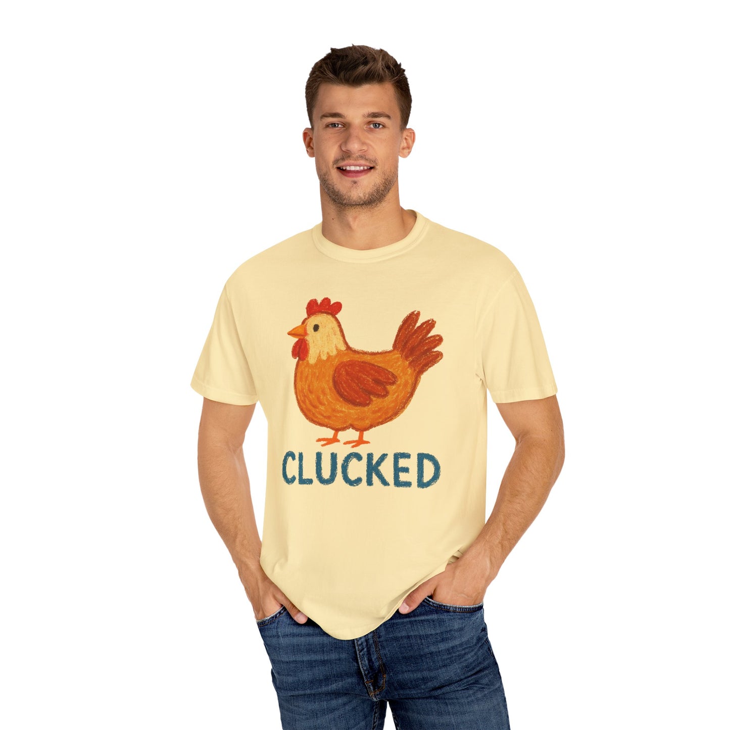Clucked Funny Chicken Lover Comfort Colors T-Shirt, Chicken Graphic Tee, Unisex Tee, Garment-Dyed Shirt, Chicken Mom Gift, Animal Lover